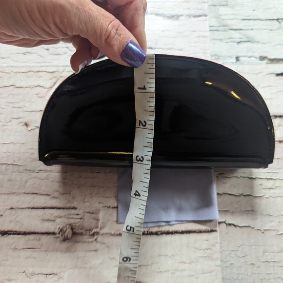 BEBE Black Patent Leather Sunglasses/Glasses Case With Pink Inside (CASE ONLY) - Picture 9 of 11